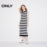 ONLY2025秋季新款休閑風(fēng)百搭彈力條紋長(cháng)裙針織連衣裙女|125146004 E39 緊窗藍色 S