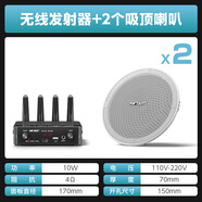 先科音響店鋪專用收款吸吊頂無(wú)線藍(lán)牙壁掛天花喇叭套裝商超市音箱 升級(jí)版發(fā)射器+2個(gè)調(diào)頻基礎(chǔ)版無(wú)線吸頂