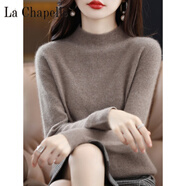 拉夏貝爾（La Chapelle）斷碼秋冬羊絨衫女100純羊絨半高寬松毛衣百搭羊毛打底衫加厚 純100自動(dòng)發(fā)熱原絨駝 純100自動(dòng)發(fā)熱S