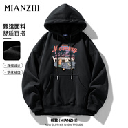 棉致國潮品牌男裝連帽衛(wèi)衣男美式寬松潮流打底衫百搭情侶裝