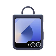 三星（SAMSUNG）Galaxy Z Flip6/Flip7FE/W25Flip 原裝手機殼 指環(huán)式硅膠保護殼  保護套 手機套 深藍