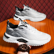 世季酷風(fēng)男鞋夏季鞋子男夏季運動(dòng)鞋網(wǎng)布鞋休閑鞋老爹鞋學(xué)生潮鞋大碼4546 白黑 39