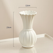 潤開(kāi)臨奶油風(fēng)陶瓷花瓶白色高級感水養玫瑰插花復古法式客廳餐桌擺件藝術(shù) 城堡（中號）啞米精致款 23cm
