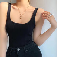 入秋謠歐美風(fēng)時尚吊帶背心連體衣女穿搭修身百搭連襠打底上衣 黑色 L 建議100-115斤