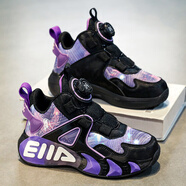 李寧熱品牌斷碼女童鞋運動(dòng)鞋春秋季2025新款兒童跑步籃球鞋中大童女棉鞋 紫色皮面 31