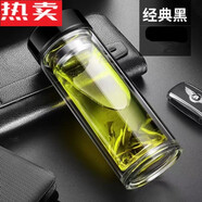 拓進(jìn)德國進(jìn)口品質(zhì)鋼化玻璃杯500ml耐摔高溫硼硅雙層玻璃杯保護(hù) P44-355ml雙層隔熱黑