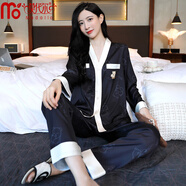 莫代爾2025新款情侶睡衣夏季女冰絲一男一女小熊日系男士可外穿家居服潮 HT2013黑色女款 XL