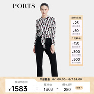 PORTS寶姿商場同款早秋新款女裝袋蓋裝飾彈力小腳褲SD9P023PWQ048 黑色 S (4)
