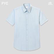 PYE派 早春新品 Infinity男士純棉條紋淡藍(lán)色短袖商務(wù)通勤襯衫 淡藍(lán)色 44