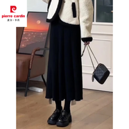 皮爾卡丹（pierre cardin）小香風(fēng)羊羔毛外套女秋冬今年流行獨特超好看皮毛一體加厚保暖上衣 黑色半身裙【高級感/氣質(zhì)/名媛/ S