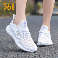 361°女鞋運(yùn)動(dòng)鞋女2025年夏季網(wǎng)面透氣網(wǎng)鞋361度女士休閑旅游跑步鞋子R 361度白/銀白色 35