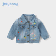 JELLYBABY【女童牛仔外套】春季童裝新款兒童外套寶寶牛仔衣 牛仔藍(lán) 100