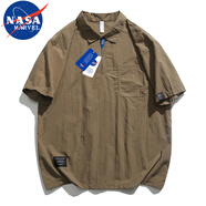 NASA MARVEL官方聯(lián)名短袖T恤男半袖上衣男士半截袖夏季體恤休閑寬松百搭時(shí)尚 索馬里棕 XL (160-175斤)