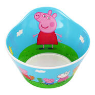 五和（WUHE）兒童碗餐具套裝寶寶碗勺卡通碗勺家用吃飯輔食碗庫洛米奧特曼飯碗 藍色小豬佩奇深碗550ml