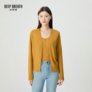 深呼吸DEEP BREATH女裝可機(jī)洗純羊毛針織開(kāi)衫女A400298 落日黃 M (3碼)