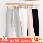 貝瑞加（Babyprints）兒童打底褲寶寶棉質(zhì)褲子女孩甜美外穿長(zhǎng)褲春秋百搭底褲 白色120