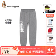暇步士（Hush Puppies）童裝兒童褲子男女大童新款簡約舒適百搭休閑長褲 中花灰K款 130