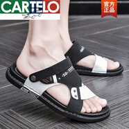 卡帝樂(lè)鱷魚(yú)（CARTELO）2025新品開(kāi)車(chē)涼鞋男夏季外穿軟底爸爸涼拖兩穿夏天沙灘輕便拖鞋 2856黑色 39