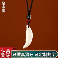 金水堂黑狗牙項鏈吊墜護身符嬰兒兒童寶寶噩夢(mèng)收驚項鏈男女士本命年掛件 單孔黑繩款