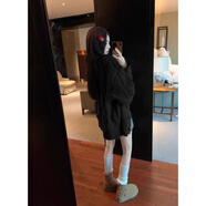 DXOT2025新款奶呼呼加厚棕色毛衣外套女秋冬寬松慵懶風(fēng)麻花復(fù)古針織衫 黑色 XL 建議115-130斤