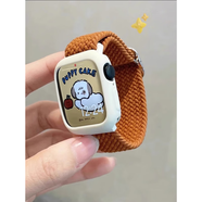 星迎適用OPPOX手表帶OPPOwatch3/3pro/4pro/X/se/2編織尼龍42替換腕帶透氣運(yùn)動(dòng)夏天男女新款通用原裝46 咖啡棕+米白硅膠表殼-編織尼龍 OPPOWatch3Pro