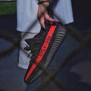 阿迪達斯 （adidas）椰子鞋三葉草男鞋女鞋椰子350 Yeezy Boost透氣跑步鞋 BY9612 黑紅 2022版 43