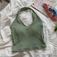 道花途掛脖美背小吊帶背心女2024內搭帶胸墊內衣掛脖子外穿裹胸打底上衣 綠色 均碼 [收藏/優(yōu)先發(fā)貨](méi) 均碼[收藏/優(yōu)先發(fā)貨](méi)