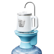 美能迪桶裝水燒水壺一體機電動(dòng)上水自動(dòng)抽水器帶加熱燒水器大桶水泡茶桶裝水飲水機底上水電熱水壺 藍色+雙層玻璃壺+自動(dòng)上水帶加熱 1L