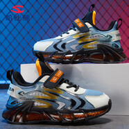 哈比熊童鞋春秋男童運動(dòng)鞋兒童軟底跑步鞋女童大童休閑鞋AS7778黑藍38碼