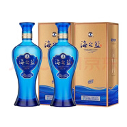 洋河 洋河海之藍46/52度480ml*2瓶 6瓶規格裝綿柔濃香型白酒婚姻商務(wù)宴請酒水 1年 480mL 2瓶 46度 新款