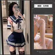 學(xué)生裝套裝學(xué)院風(fēng)日系可愛(ài)JK制服水手服青春裙子女百褶裙女短袖女 jk制服（上衣+百褶裙+白網(wǎng)襪） 均碼 80-130