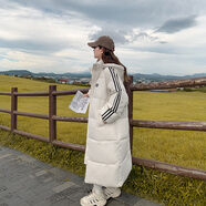 瑤記2025冬季棉服女長(zhǎng)款冬季新款韓版寬松學(xué)生百搭連帽棉衣外套加厚 白色 M【100-120斤】
