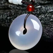 至翠齋平安扣玉石吊墜白玉髓瑪瑙掛件玉石潮流項鏈冰種男女