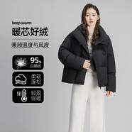 BOBBY BIZZ95白鵝絨極寒鵝絨服女小個(gè)子寬松面包服加厚保暖羽絨服外套 黑色 S 80-125斤 95白鵝絨