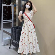 均垚小個子碎花連衣裙女士夏天法式連衣裙新品長裙子夏季女裝2025春秋 方領(lǐng)收腰碎花裙n M 【建議110斤內(nèi)】