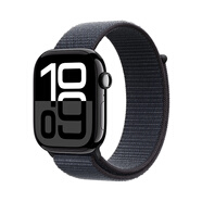 Apple Watch Series 10 智能手表42毫米亮黑色鋁金屬表殼濃墨色回環(huán)式表帶【GPS】京補(bǔ)合約