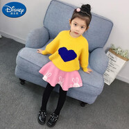 迪士尼（Disney）女童半身裙子春秋冬短裙兒童珍珠裙童裝寶寶毛線高彈針織裙百搭裙 小清新兔子粉色 140碼適合110-130身高
