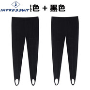 IMPRESSWIT老式腳蹬健美褲八九十年代打底褲外穿條紋褲踩腳褲中年女士 黑色2條 均碼 高1.5-1.6米重100-130斤