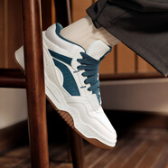 李寧月白hi丨減震板鞋休閑鞋男鞋秋冬季小白鞋回彈中幫運動(dòng)時(shí)尚鞋 云霧白/青山黛-1 40