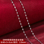 百年老鳳祥銀項(xiàng)鏈女999純銀鏈子無(wú)吊墜銀飾繩配飾鏈條鎖骨鏈頸鏈 S999純銀進(jìn)寶項(xiàng)鏈46cm-可調(diào)長(zhǎng)短