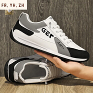 FR.YH.ZH保羅蓋帝店VieRuo潮品GET男鞋秋一腳蹬運動(dòng)鞋軟底休閑鞋 Q75-白黑 41