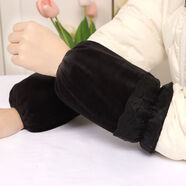 暢印套袖女辦公室羽絨服秋冬工作防臟袖套蕾絲雙層短款袖筒學生護袖子 黑色【1雙裝】_點點款
