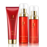 佑依ue/佑依青春美肌水套裝洗面奶潔面膏乳液面霜精華眼霜祛黃爽膚水 洗面奶+水200ml+乳液