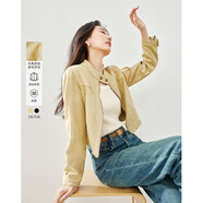 梵希蔓黃色美式復古短外套女2025年春季新款小個(gè)子拼接設計感上衣 M5675 黃色 XL