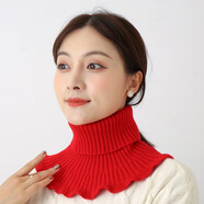 暢印  假領(lǐng)子冬款仿貂毛圍脖女 保暖脖套成人衣領(lǐng)子 女士彈性假領(lǐng) 紅色