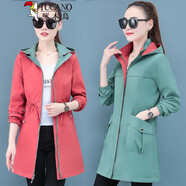 啄木鳥(niǎo)初春卡其色風(fēng)衣外套女中長(cháng)款2025年春季新款時(shí)尚洋氣上衣矮小個(gè)子 豆綠色雙面穿(反面磚紅) M 適合75-90斤