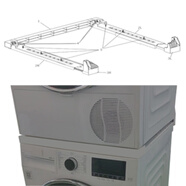 倍科（BEKO）洗衣機+烘干機 (干衣機) 連接件 疊放支架 銀灰色款 連接件銀灰色