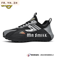 FR.YH.ZH火焱工廠店個體店MR SMILE微笑先生情侶鞋典藏款手工鞋休閑運動鞋 黑色 下單 41 標準鞋碼