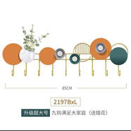 詩亭坊創(chuàng)意墻上衣帽架掛鉤免打孔入戶門玄關掛鉤墻上鑰匙收納壁掛入戶門 橙色直9鉤【送插花】