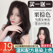 綠宸（2盒裝）染發(fā)劑膏植物男女士染頭發(fā)遮蓋白發(fā)非泡泡純?nèi)景l(fā)膏400ml 栗棕色 200ml*1盒 575